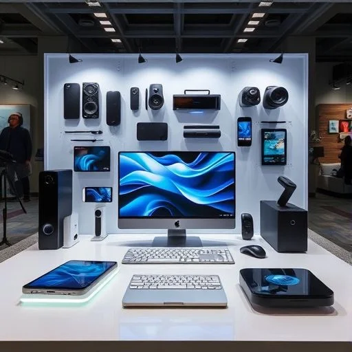 An abstract, intricate representation of data flow or processing power. Interconnected, glowing neural pathways and circuit lines in electric blue and soft purple, converging towards a central, luminous, geometric core. The background is an ultra-dark, almost black digital space with subtle depth. The image should convey speed, intelligence, and seamless connectivity. Style: Abstract digital art, conceptual, cyberpunk aesthetic, high contrast.